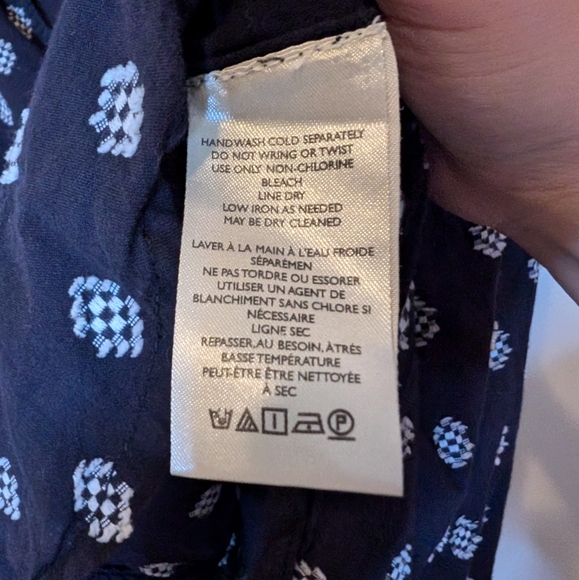 Pilcro Anthropologie Tavi Embroidered Textured Ruffle Collar Blouse Sz XS - Picture 12 of 15